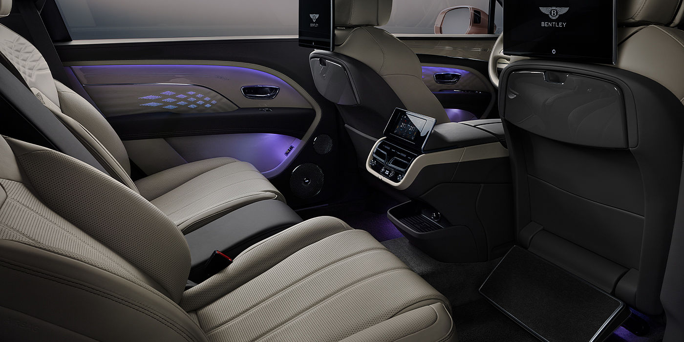 Bentley Manila Bentley Bentayga EWB Azure SUV rear interior with Bentley Diamond Illumination