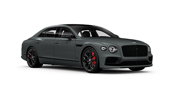 Bentley Manila Bentley Flying Spur S front side angled view in Cambrian Grey coloured exterior. 
